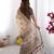 Beige color ready to wear saree with unstich blouse