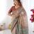 Beige color ready to wear saree with unstich blouse