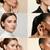 Wo  Set of 6 Rose-Gold-Plated Pear-Beaded Hoop Earrings
