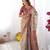 Beige color ready to wear saree with unstich blouse