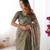 Grey color ready to wear saree with unstich blouse