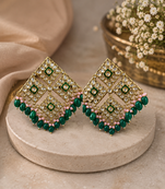 Royal ruby kundan statement earrings