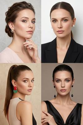 Wo  Set of 6 Gold-Plated Pear-Beaded Fashion Earrings 3