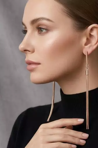   Set of 3 Rose-Gold-Plated Pear-Beaded Earrings