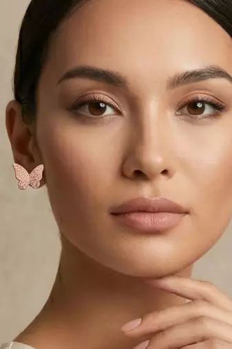 Wo  Set of 3 Rose-Gold-Plated Pear-Beaded Hoop Earrings