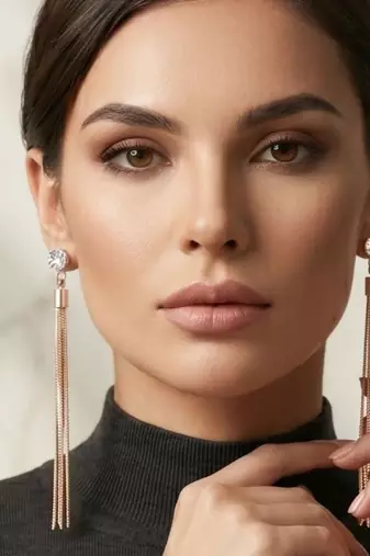 Wo  Set of 3 Rose-Gold-Plated Pear-Beaded Hoop Earrings