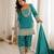 Blue vichitra silk fabric with embroidery sequence dori and jari work,top with duppta set