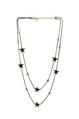   Black Chain Black Star Stylish cz studded layered chain necklace 6