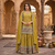 Olive green embroidery work kurta sharara set with dupatta
