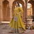 Olive green embroidery work kurta sharara set with dupatta