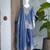 Blue silk embroidered kurta with palazzo and dupatta set