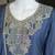Blue silk embroidered kurta with palazzo and dupatta set