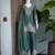 Bottlegreen silk embroidered kurta with palazzo and dupatta set