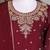 Maroon silk embroidered kurta with palazzo and dupatta set