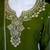 Green silk embroidered kurta with palazzo and dupatta set