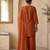 Orange roman two tone embroidered kurta with palazzo and dupatta set