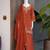 Orange roman two tone embroidered kurta with palazzo and dupatta set