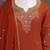 Orange roman two tone embroidered kurta with palazzo and dupatta set