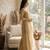 Beige cosmos with sequin work kurta with palazzo dupatta set