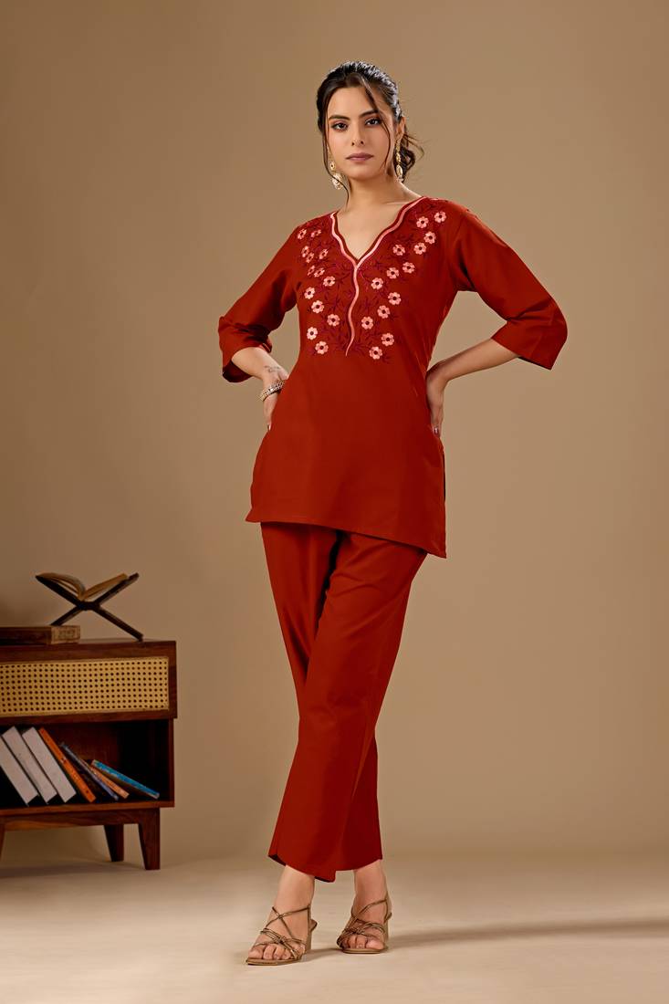 Rust cotton flex co-ord set