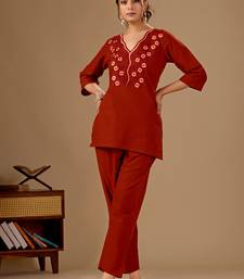 Rust cotton flex co-ord set