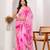 Pink shaded georgette saree with gota patti jaal work