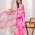 Pink shaded georgette saree with gota patti jaal work