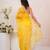 Yellow shaded georgette saree with gota patti jaal work