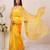 Yellow shaded georgette saree with gota patti jaal work