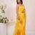 Yellow shaded georgette saree with gota patti jaal work