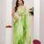 Green shaded georgette saree with gota patti jaal work