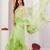 Green shaded georgette saree with gota patti jaal work