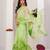 Green shaded georgette saree with gota patti jaal work