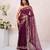 Wine georgette saree with aari & sequins work