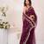 Wine georgette saree with aari & sequins work