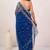 Blue georgette saree with aari & sequins work