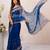 Blue georgette saree with aari & sequins work