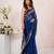 Blue georgette saree with aari & sequins work