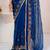 Blue georgette saree with aari & sequins work