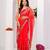 Red georgette saree with aari & sequins work