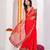 Red georgette saree with aari & sequins work