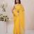 Yellow georgette saree with aari work