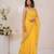 Yellow georgette saree with aari work