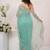Teal blue georgette saree with aari work