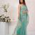 Teal blue georgette saree with aari work