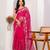 Magenta pink georgette saree with aari work