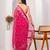 Magenta pink georgette saree with aari work