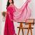 Magenta pink georgette saree with aari work