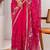 Magenta pink georgette saree with aari work