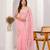 Pink georgette saree with aari work